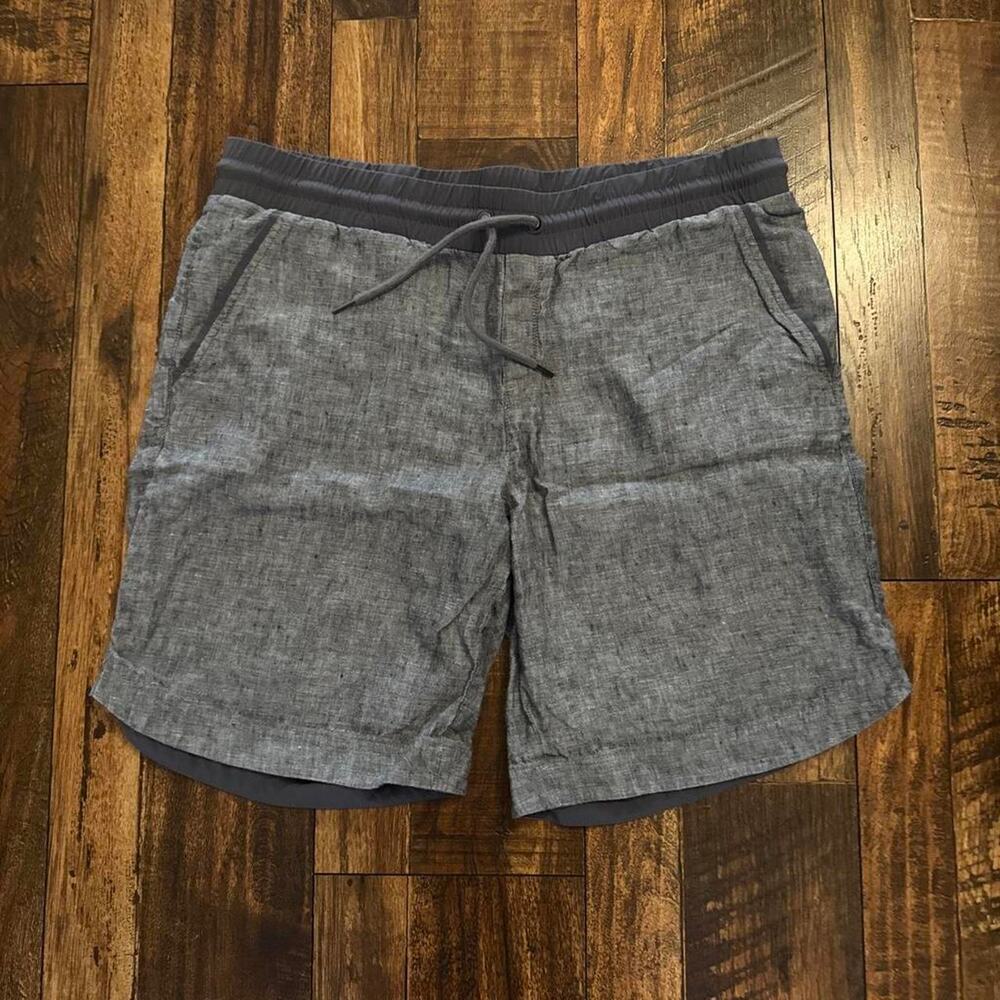 Athleta gray linen bermuda shorts